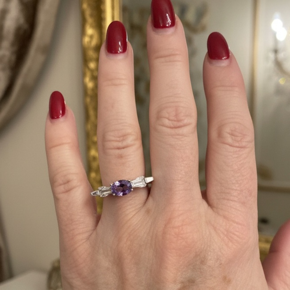 Elegant‎ Sterling Silver and Purple Amethyst Gemstone Ring - Picture 8 of 8
